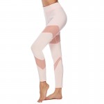 Sexy Women Casual Yoga Pants Gothic Insert Mesh Design Sport Fitness Pants Pink Sportswear Fitness Yoga Pants