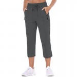 FUNANI Solid Color Capri Pants Women Drawstring High Waist Capri Pants for Women Loose 3/4 Trousers Sports Sweatpants Sportswear