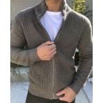 Zipper long-sleeved stand-up collar thickened warm sportswear autumn/winter muscle fitness tide brand sweater crop sport jacket
