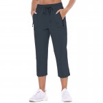 FUNANI Solid Color Capri Pants Women Drawstring High Waist Capri Pants for Women Loose 3/4 Trousers Sports Sweatpants Sportswear