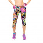 Women's Sports Pants Print High-waist Hip Stretch Running Fitness Yoga Pants Seven-minute Pants Sport Woman Tights Sportswear